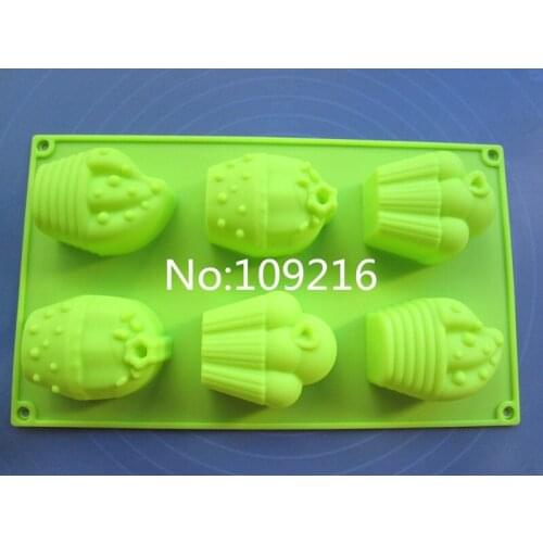 1pcs New Arrive 6Holes Ice Cream Shaped Good Quality 100% Food Grade Silicone Cake/Jelly/Pudding/Ice/Candy DIY Mold