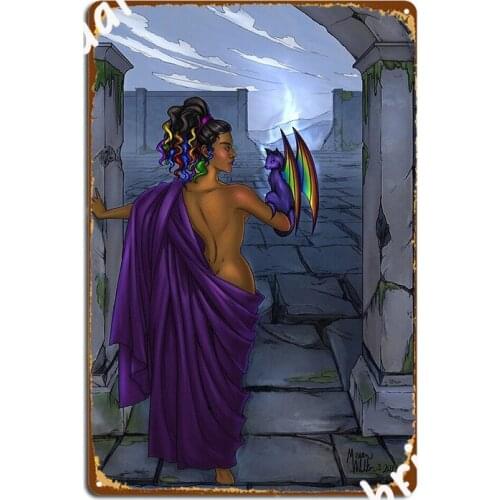 Cat Dragon Poster Metal Plaque Garage Decoration Club Party Customize Mural Tin Sign Poster