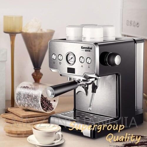 Semi Automatic Coffee Machine Silver Gray Coffee Maker Stainless Steel Coffee Makers Espresso Cafetera Temperature Display