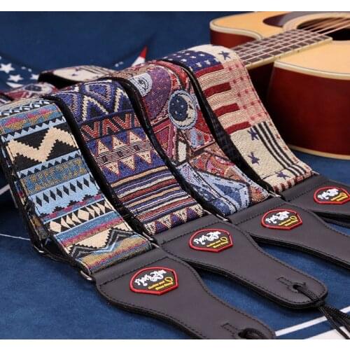 Bohemian national style Adjustable Guitar Strap Shoulder Belt For Acoustic/ Electric Guitar Bass Guitar Parts Accessories
