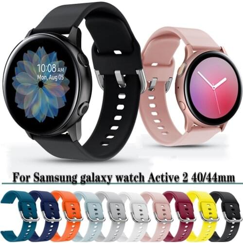 For Samsung Galaxy Watch Active 2 40mm 44mm Strap Watchbands Silicone Bracelet 20mm Watch Band For Amazfit GTS 2 mini 2e Bip U