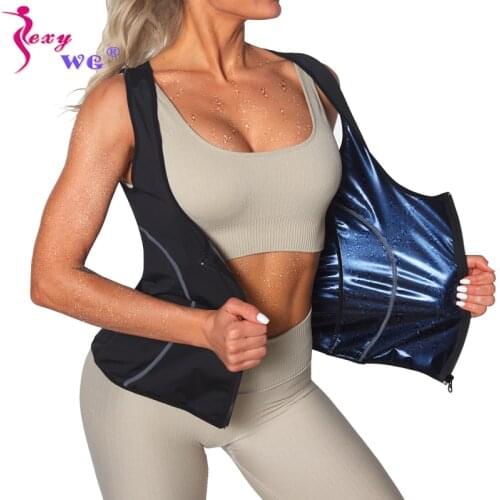 SEXYWG Waist Trainer Sauna Top Women Slimming Shirt for Sport Workout Corset Body Shaper Top for Weight Loss Belly Body Shapwear