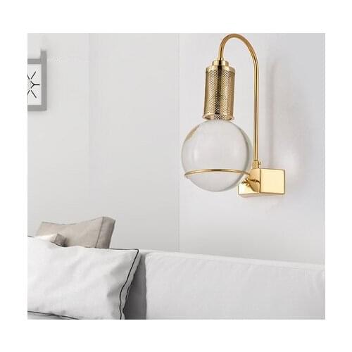 Nordic led glass ball aplique luz pared penteadeira wandlamp luminaria de parede lustre living room lamp