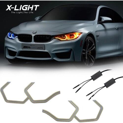 Switchback M4 Iconic Style Dual-Color LED Angel Eye Kit w/Relay Wirings For BMW