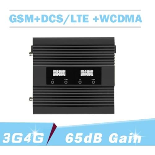 Walokcon 2G 3G 4G 900 1800 2100 Tri-band Cell Phone Signal Booster 3G 4G LTE Network GSM WCDMA DCS Signal Repeater Amplifier