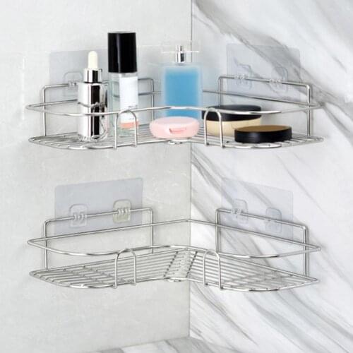 Shower Corner Shelf Punch-free Storage Holder Convenient Sundries Storage Shelf Large Capacity for Home
