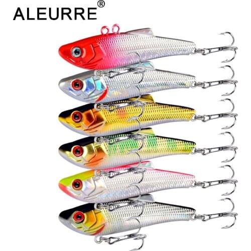 ALEURRE 1PCS Hard Vib Fishing Lure 70mm 7g Rattling Pesca Plastic Wobbler Vibration Perch 6# Hooks Tackle Bass