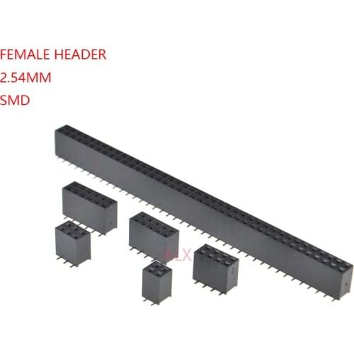2/10PCS SMD SMT 2*2/3/4/5/6/7/8/9/10/12/16/20/40/ PIN double row female HEADER 2.54MM PITCH Strip Connector 2X/6/8/10/20