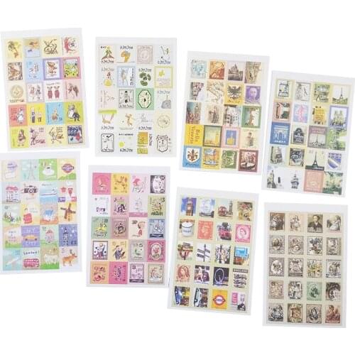 4sheets/lot cartoon Stamp scrapbooking Stickers Alice British Memory Paris Little Prince Decoration Diary Sticker