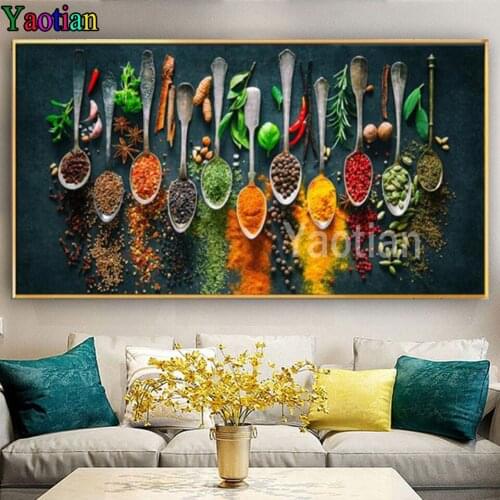 5d Diy Diamond Painting Spices For Cooking Painting 3D Diamond Embroidery Cross Stitch Mosaic Needlework Craft Kit Kitchen Decor