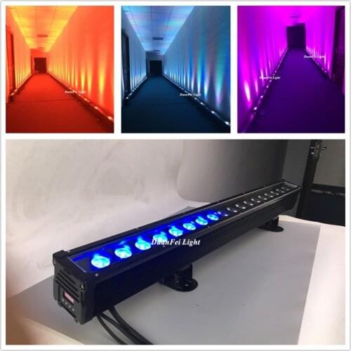 8 unites 18x12w ip65 bar led rgbwa dmx bar outdoor mulit color led light bar