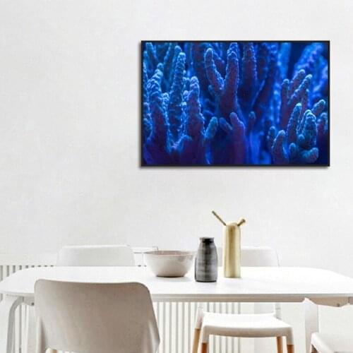 Abstract Dark Blue Plant Canvas Painting Wall Art Biology Picture Posters Print Craft Wallpaper Living Room Bedroom Decoration