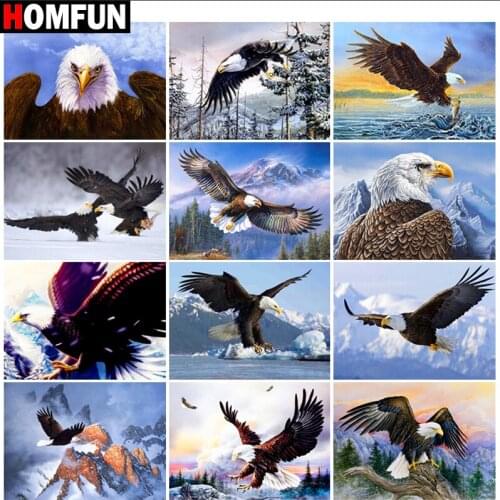 HOMFUN Full Drill Diamond Painting "Animal eagle theme" DIY Picture Of Rhinestone 5D Diamond Embroidery Cross Stitch Decor
