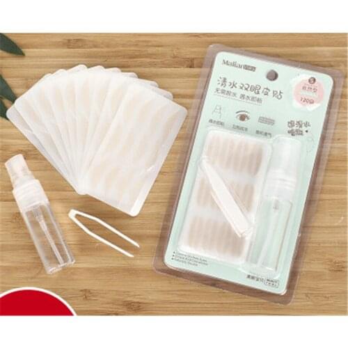 Traceless Two Sides Natural Invisible Lace Double Eyelid Stickers Just Need Water Spraying E385
