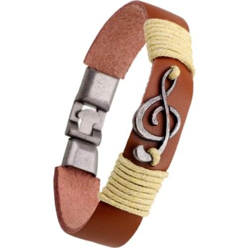 Steampunk Music Note Bracelet For Men Women Vintage Charm Musics Notes Rock Bracelets
