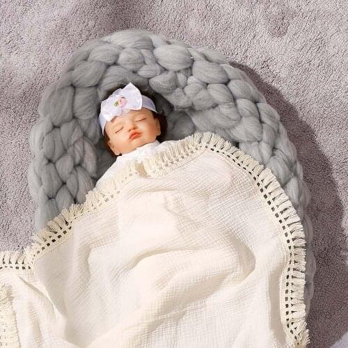 Baby Blanket Muslin Cotton Swaddle Wrap Bath Towel Newborn Soft Tassel Cover Infants Bedding Accessories Perfect Shower Gifts