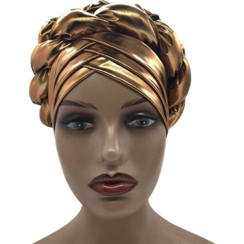 Womens aso oke auto gele headtie 2020 Handmade african autogele Cap Nigerian Wedding Gele women braid turbans Ladies head wraps
