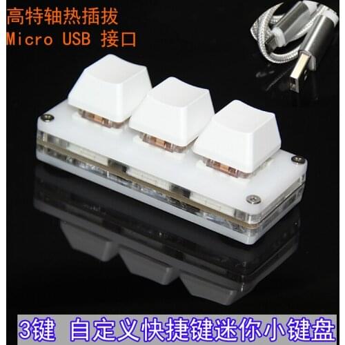 Mini Keyboard 3 Keys Copy and Paste Custom Macro Shortcut Keys One Key Password Osu Gaming Keyboard