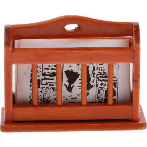 Miniature Dollhouse Magazine Display Rack - Dolls House Furniture Bookshelf - 1/12 Scale (Wooden)
