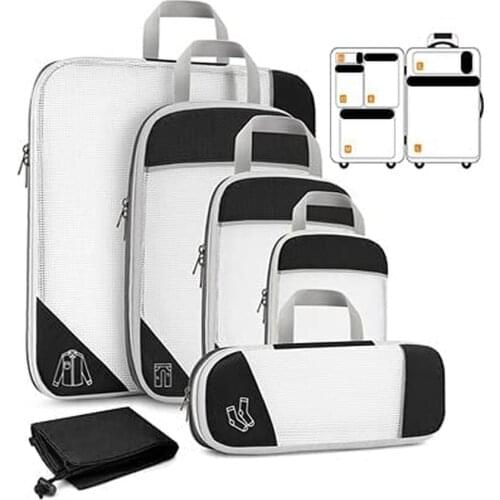 6-piece Travel Packaging Cube Storage Bag Packaging Compressed Travel Luggage Packaging Storage Bag Set