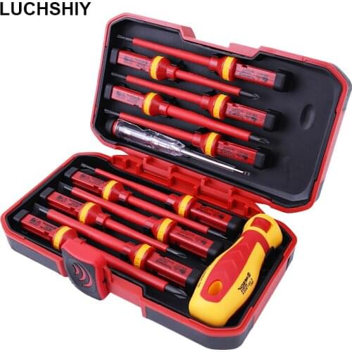 Insulated Screwdriver Set Screw Driver Bit Magnetic Phillips Slotted Torx Screwdrivers Durable Holder For Electrician Hand Tools