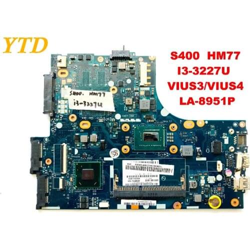 Original for Lenovo S400 laptop motherboard S400 HM77 I3-3227U VIUS3 VIUS4 LA-8951P tested good free shipping