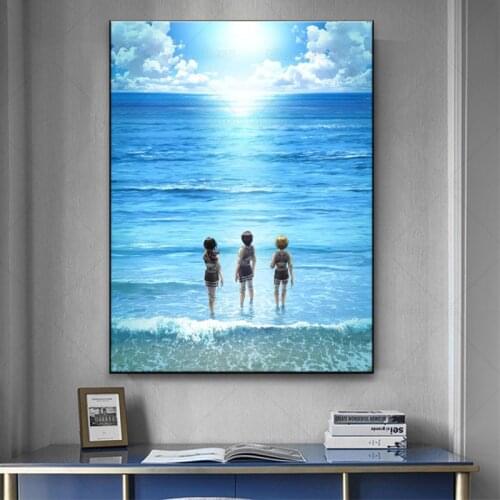 HD Printed The Other Side of the Sea Poster Home Decor Wall Art Attack on Titan Canvas Painting Living Room Anime Pictures Frame