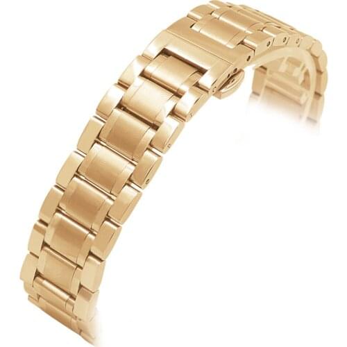 Universal Stainless Steel Watch Band Butterfly Buckle Clasp Replacement Watch Strap 14mm 16mm 18mm 20mm 22mm 24mm