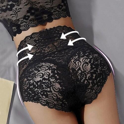 Richkeda Store New 2021 Lace Panties Sexy Underwear For Women High Waist Pantys Lingerie Female Seamless Panties