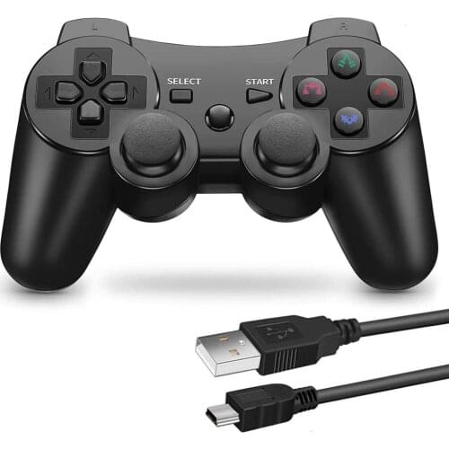 Wireless Control Replacement for Sony Original PS3 Controller Upgraded Sixaxis Gamepad Joystick With Rechargeable Battery
