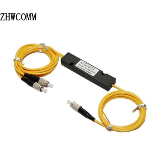 ZHWCOMM high quality FC UPC 1X2 PLC optical fiber splitter FBT Optical Coupler free shipping