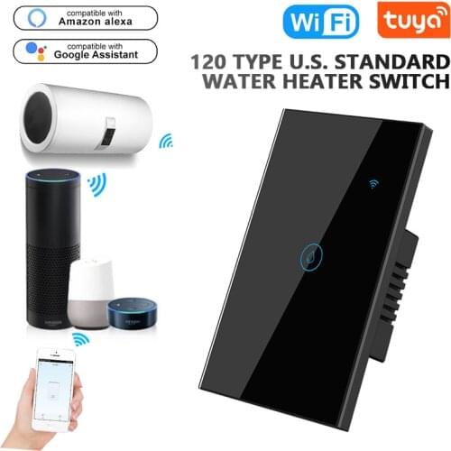 Tuya 2000W WiFi Smart Water Heater Switch Smart Life APP Remote Control Amazon Alexa Echo Google Home Voice Control Glass Panel