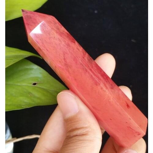 High-temperature Red Smelting Crystal Obelisk Quartz Point Healing 55g