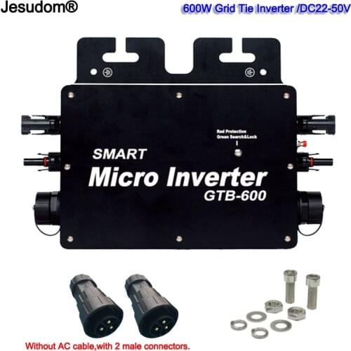 Wi-Fi MPPT Pure Sine Wave 600W Grid Tie Inverter DC 22-50V to AC 110V230V 50hz60hz For On Grid Solar Power System Home