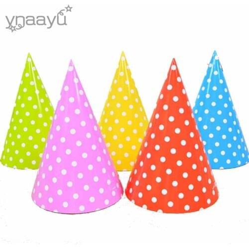 Ynaayu 6pcs/set Party Hat Dot Hats Party Celebration Children Adult Cartoon Map Baby Kids Party Hats For Birthday Party