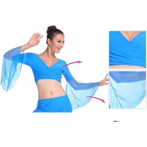 Belly Dance Tops for Women Belly Dancing Costume Dress Hot Popular Sexy Women Chiffon Lake Blue on sale