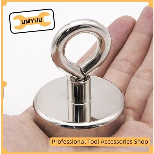 1PC Super Strong Neodymium Magnet Pot Fishing Salvage Magnets Neodymium Round Powerful Magnetic Hook Sea Fishing Magnet Searcher