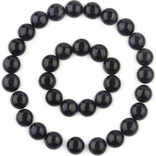 10pcs/lot 4/6/8/10/12mm Flatback Blue Sand Stones Round Cabochon Charms Bead DIY Rings for Women Men Handcrafts Fashion Jewelry