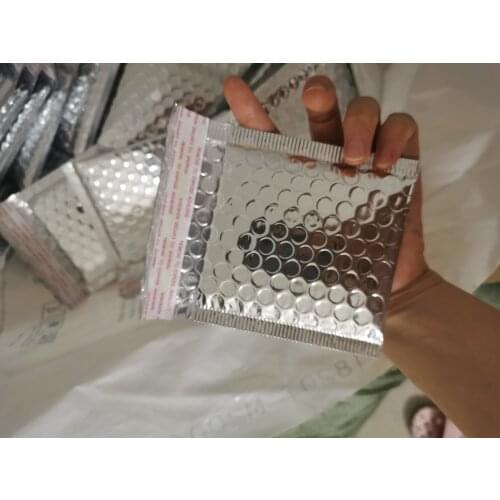 10Pcs/Lot Small Silver Foil Bubble Envelope Mailing Bag Metallic Bag Padding Bubble Envelope for Packaging