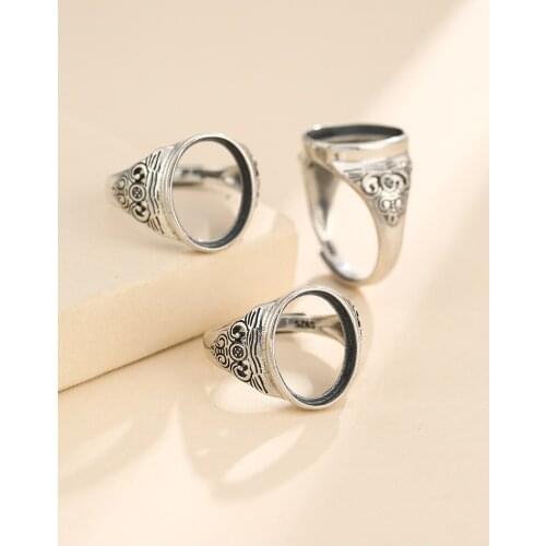 11.5*15.5mm 925 STERLING SILVER men women Semi Mount Bases Blanks base blank Pad ring Setting wedding jewelry findings diy A5869