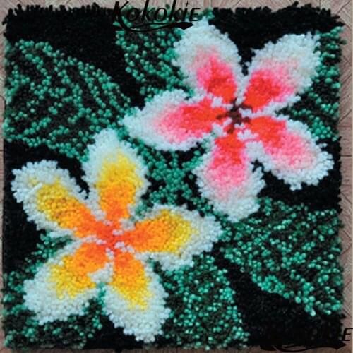 3d carpet Embroidery flower printed pillow kits Crocheting Kit Rug Yarn Patchwork Pillowcase Latch hook diy rug making kit