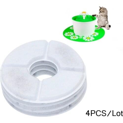 4 pcs/lot Activated Carbon Filter For Flower Style Automatic Cat Dog Kitten Water Drinking Fountain