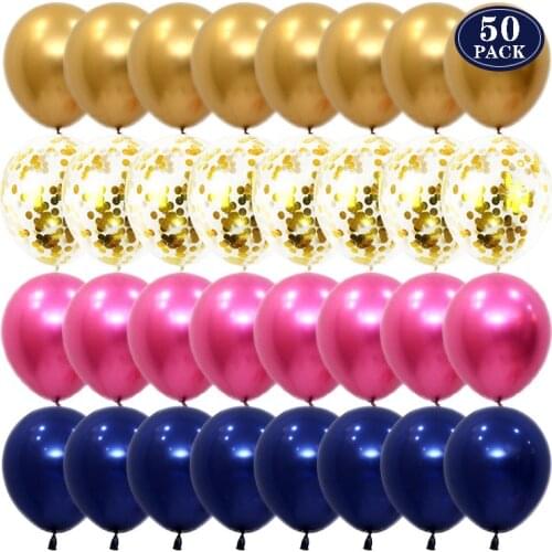 50pcs 12Inch Retro Latex Balloon Confetti Pearlescent Sequin Ballon Decoration Birthday Party Company Anniversary Decor Supplies