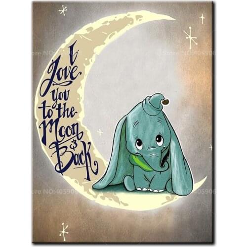 5D Diamond Painting Full Square/Round Diamond Embroidery Love To Cartoon The Moon Rhinestone Mosaic Cross Stitch Decoration