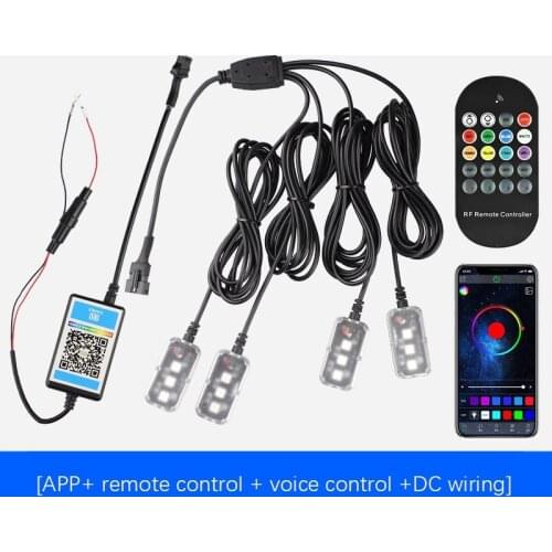 Car RGB Atmosphere Lamp Car Interior Decoration Lamp APP Wireless Remote Control Foot Atmosphere Lamp