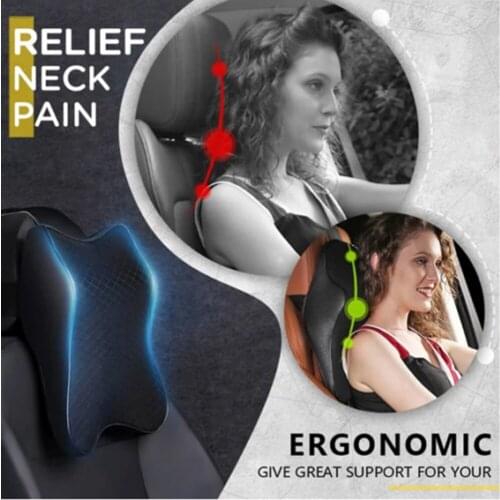 Car Neck Pillow 3D Memory Foam Head Rest Adjustable Auto Headrest Pillow Travel Neck Cushion Support Holder Seat Pillow