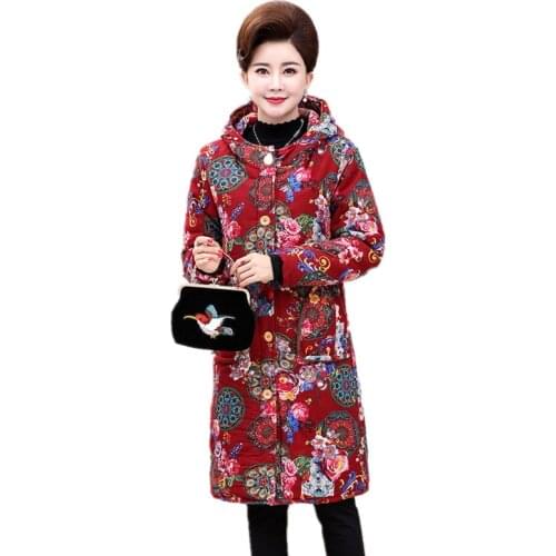 B2681 autumn winter 2020 new middle aged mother thickening big size women wear cotton-padded clothes coat cheap wholesale