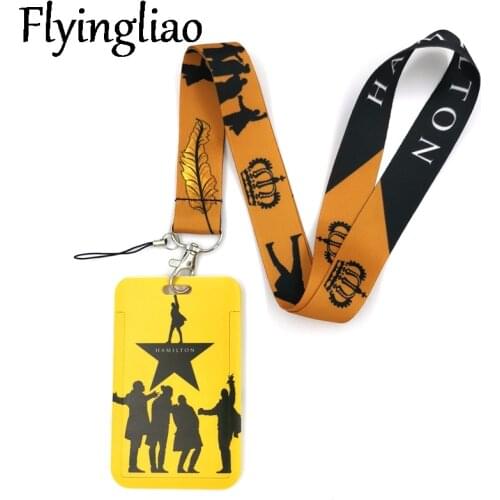 Broadway Musical Hamilton Fashion Lanyard ID Badge Holder Bus Pass Case Cover Slip Bank Credit Card Holder Strap Card Holder