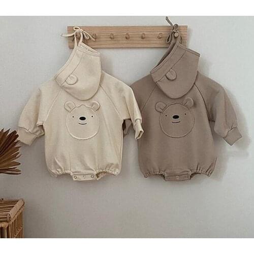 2021 new baby boys girls romper with hat cotton autumn full sleeve babys jumpsuit