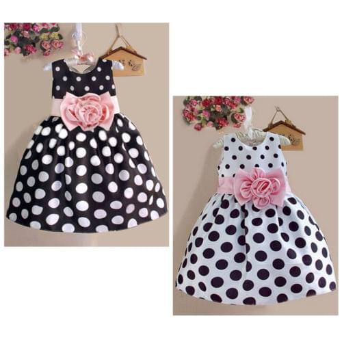 Princess Baby Kids Infantil Girls Cute Photography Dress Party Wedding Polka Dot Flower Gown Fancy Dress 2-7Y